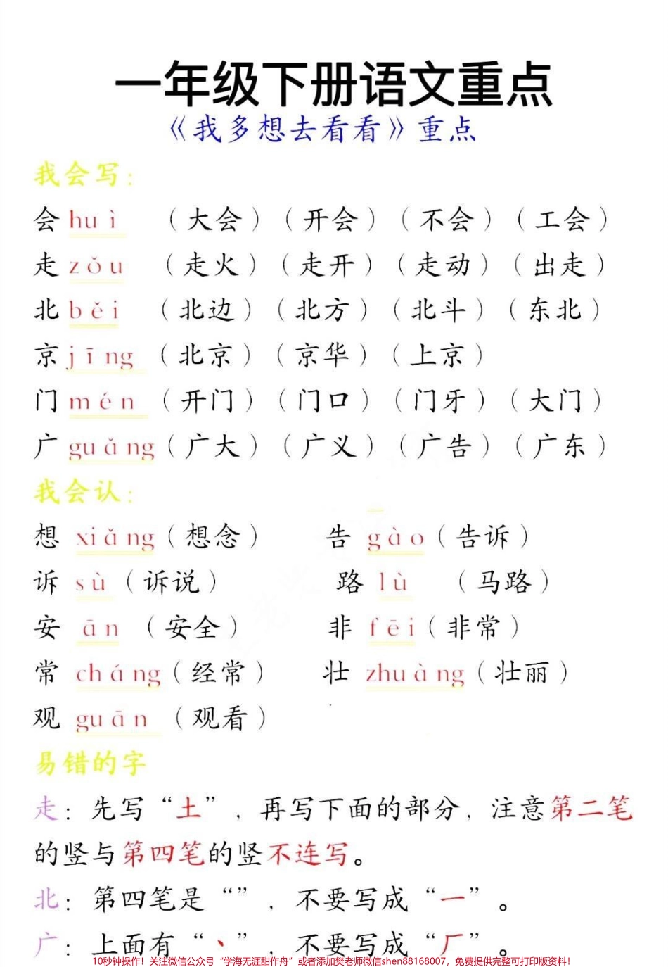 一年级下册语文重点必考知识点归纳#语文 #学习 #每天学习一点点 #教育 #一年级下册语文.pdf_第1页