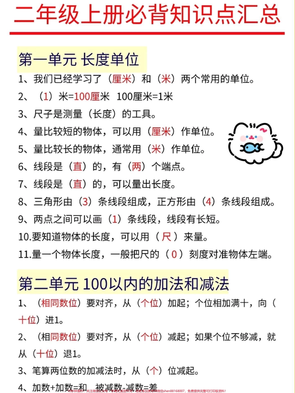 一升二数学必背知识点汇总一升二数学暑假必背知识点汇总老师给大家整理出来了都是考试常考必考重点家长收藏打印出来给孩子学习开学轻松掌握数学重点有电子版可打印！！！#一升二 #二年级数学 #知识点总结 @抖音小助手(1).pdf_第2页