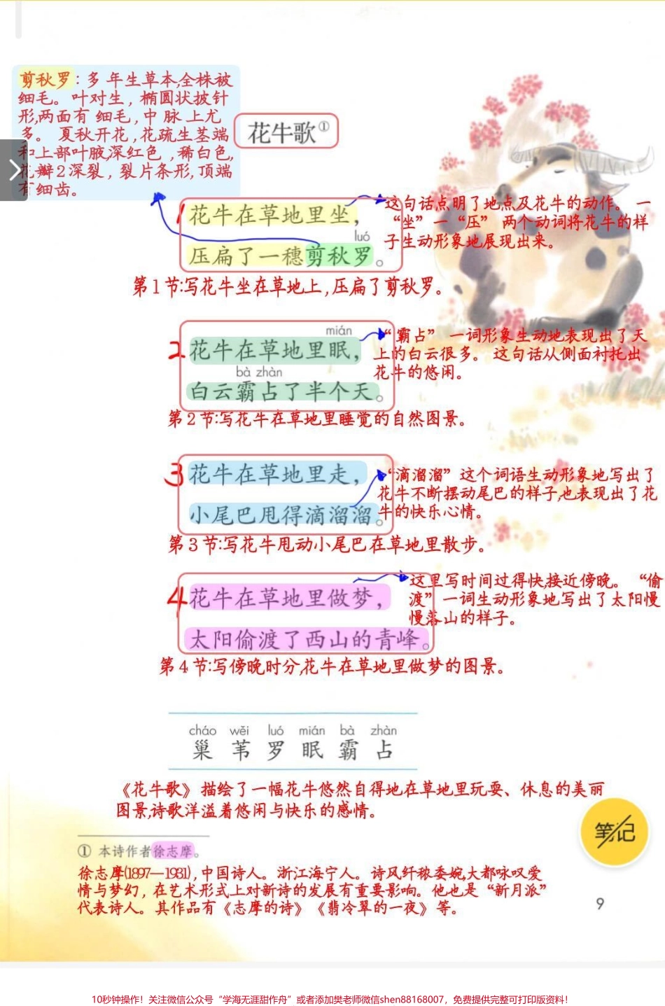 #4年级上册语文课堂笔记第3课现代诗二首.pdf_第2页