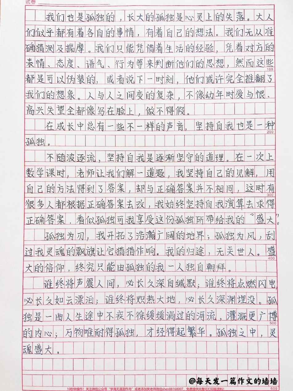 这篇作文太绝啦《在孤独中盛大》附带可以写进作文的优秀素材#作文 #作文素材 #抖音图文来了.pdf_第2页