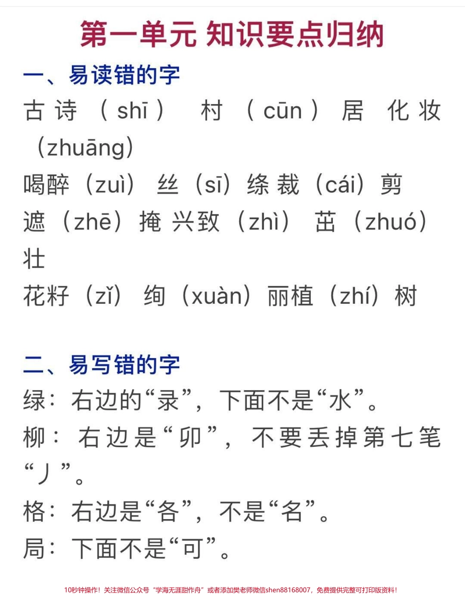 二年级下册语文第一单元要点知识点归纳总结#家长收藏孩子受益 #每天学习一点点 #教育 #学习 #知识点总结.pdf_第1页