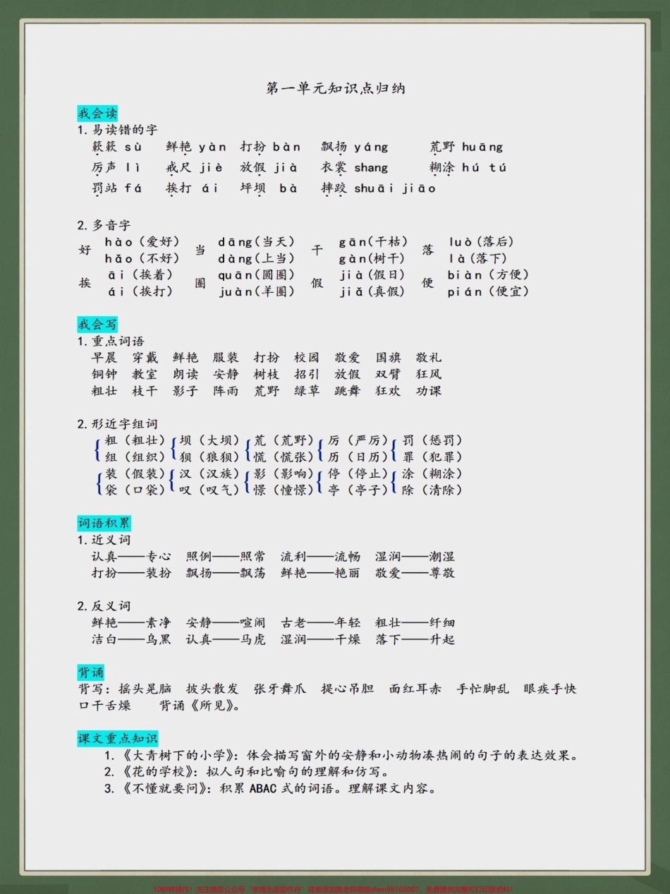 三年级上册语文知识点归纳总结三年级上册语文知识点归纳#学习资料分享 #每天学习一点点 #学霸秘籍 #知识点总结 #必考考点.pdf_第1页
