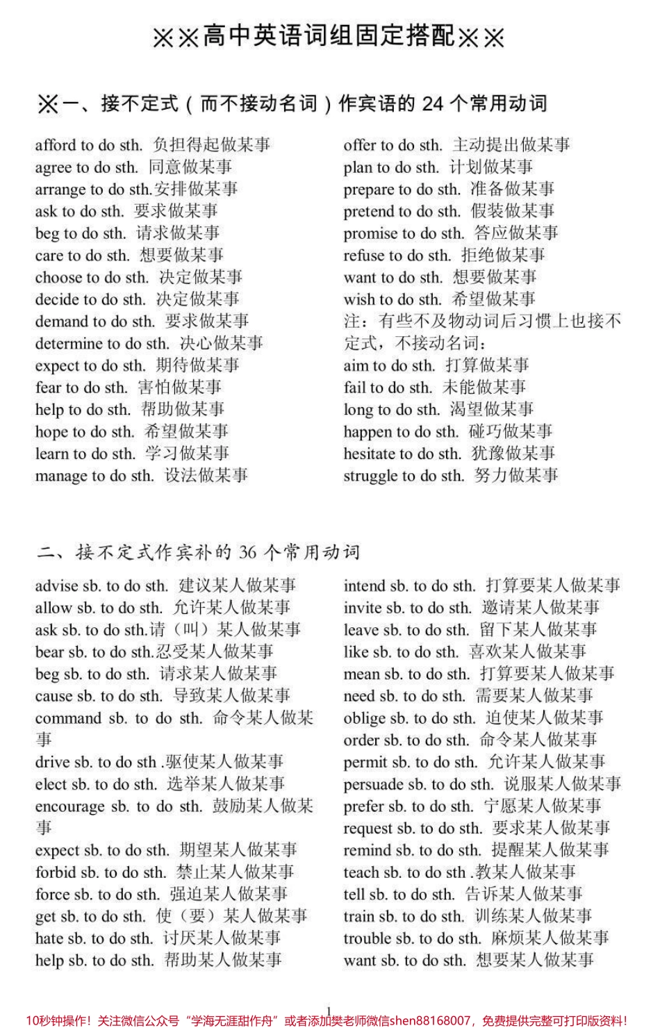 高中英语词组固定搭配都在这里了都是常考常用的刷到这个就代表上天提醒你该背单词了#英语 #高中英语 #知识点总结 #每天学习一点点 #图文伙伴计划.pdf_第1页