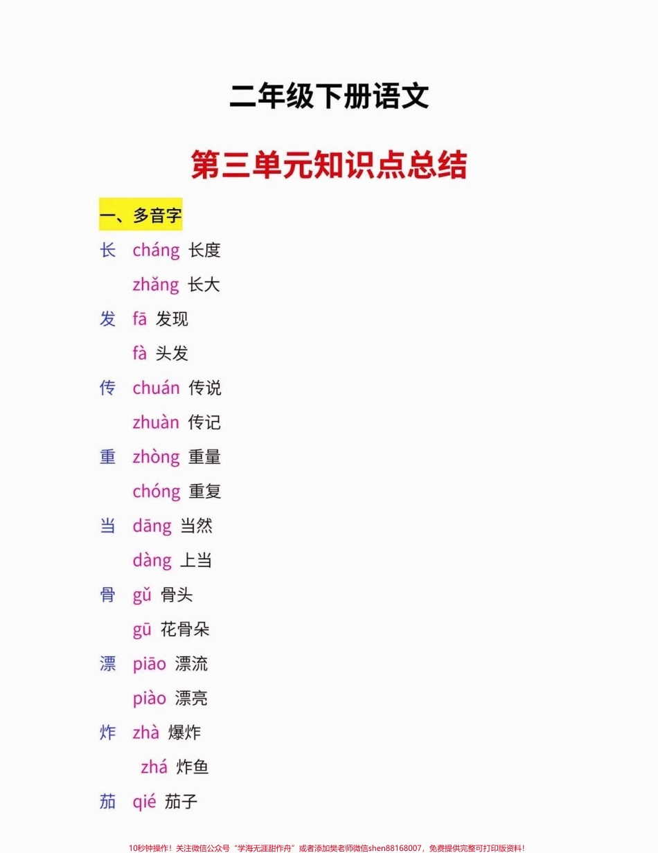 二年级语文下册第三单元知识点总结二年级语文下册第三单元知识点总结#第三单元 #知识点总结#二年级#二年级语文 #家长收藏孩子受益.pdf_第2页