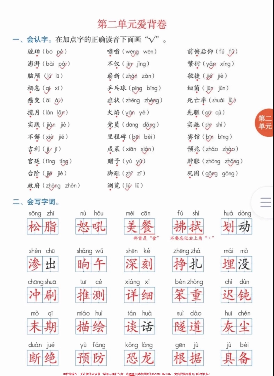 四年级下册语文期末复习1-8单元要点考卷有电子版可打印#四年级下册语文 #期末复习 #知识点总结 #小学语文 #必刷题 - 副本.pdf_第3页