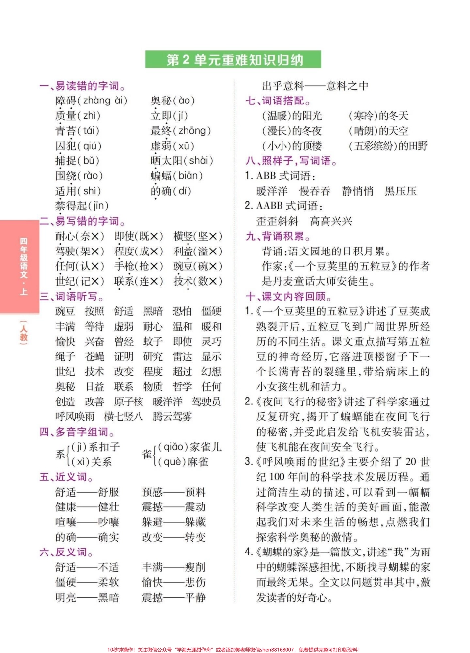 四年级语文上册1-8单元记背知识一览表按知识一览表要求完成记背内容get知识小技巧掌握四上语文概括学习起来更容易#四年级上册语文 #四年级语文上册重点知识总结 #小学语文四年级上册笔记 #四年级语文上册知识点总结 #四年级语文 - 副本.pdf_第2页