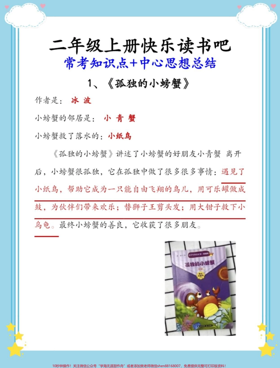二年级快乐读书吧常考知识点+中心思想#一升二 #语文 #快乐读书吧 #快乐读书吧知识点 #二年级.pdf_第2页