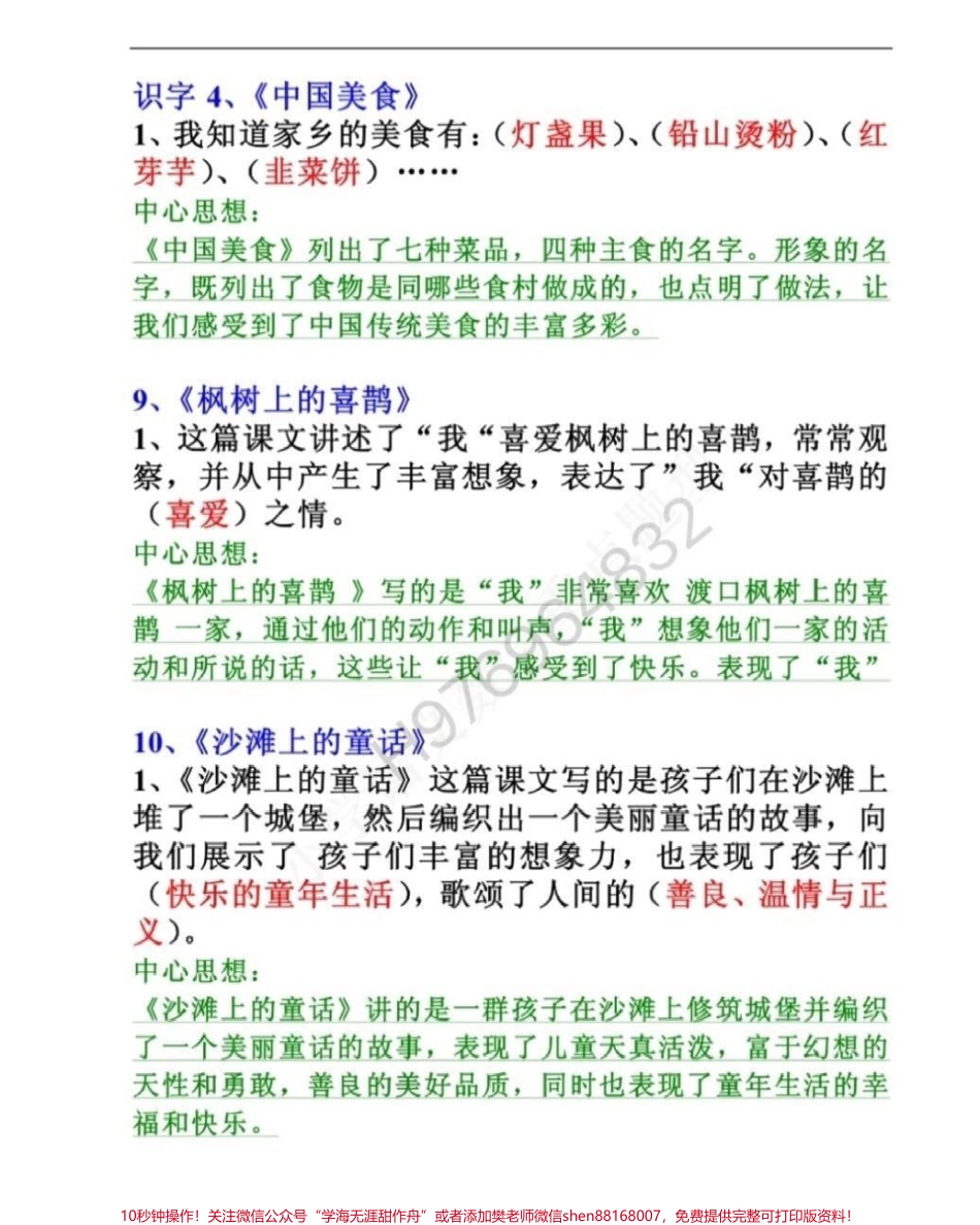 二年级语文下册 中心思想二年级语文下册 中心思想寒假预习必备#二年级 #家长收藏孩子受益 #二年级语文 #中心思想 #寒假充电计划.pdf_第3页