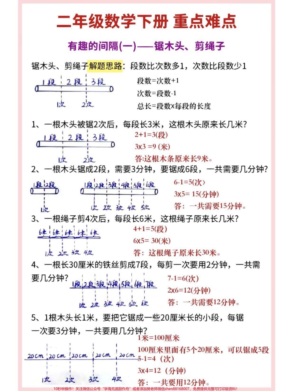 二年级数学下册间隔问题二年级下册重点难点 间隔问题 一次吃透#间隔问题#重难点#数学思维 #二年级#二年级数学.pdf_第2页