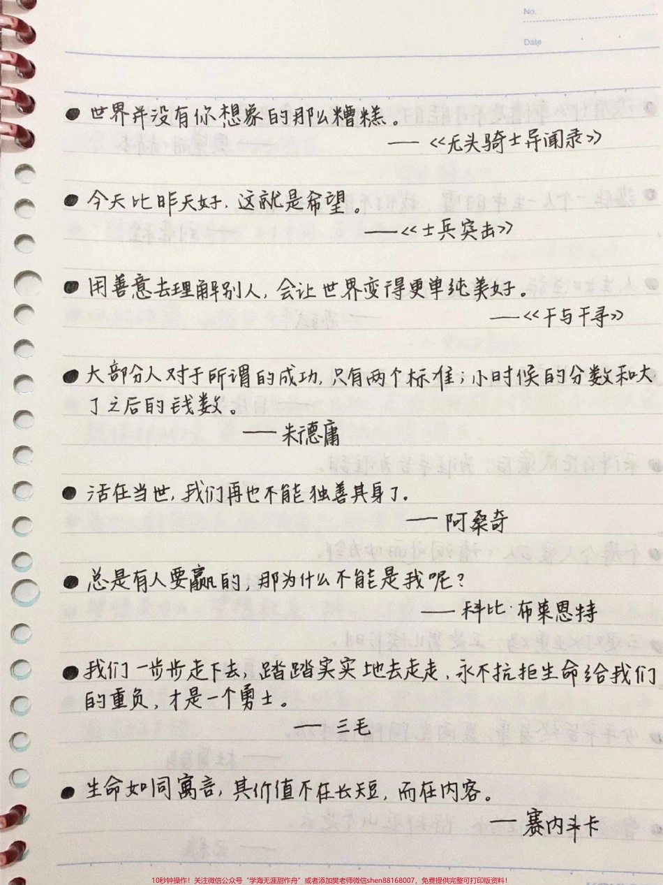 你要写作文就不能只写白话文你得学会引用高级素材高质量句子#作文素材 #每天学习一点点 #图文伙伴计划 #抖音图文来了 #手写笔记.pdf_第2页