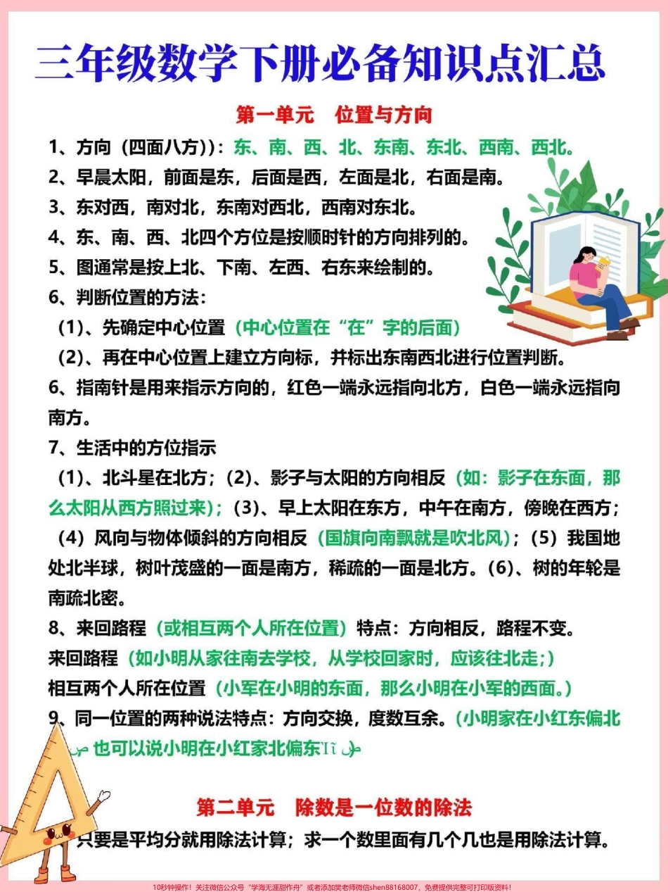三年级下册数学必背概念公式归纳总结打印一份给孩子背熟#三年级 #三年级数学 #三年级数学下册 #三年级下册数学 #小学数学.pdf_第1页