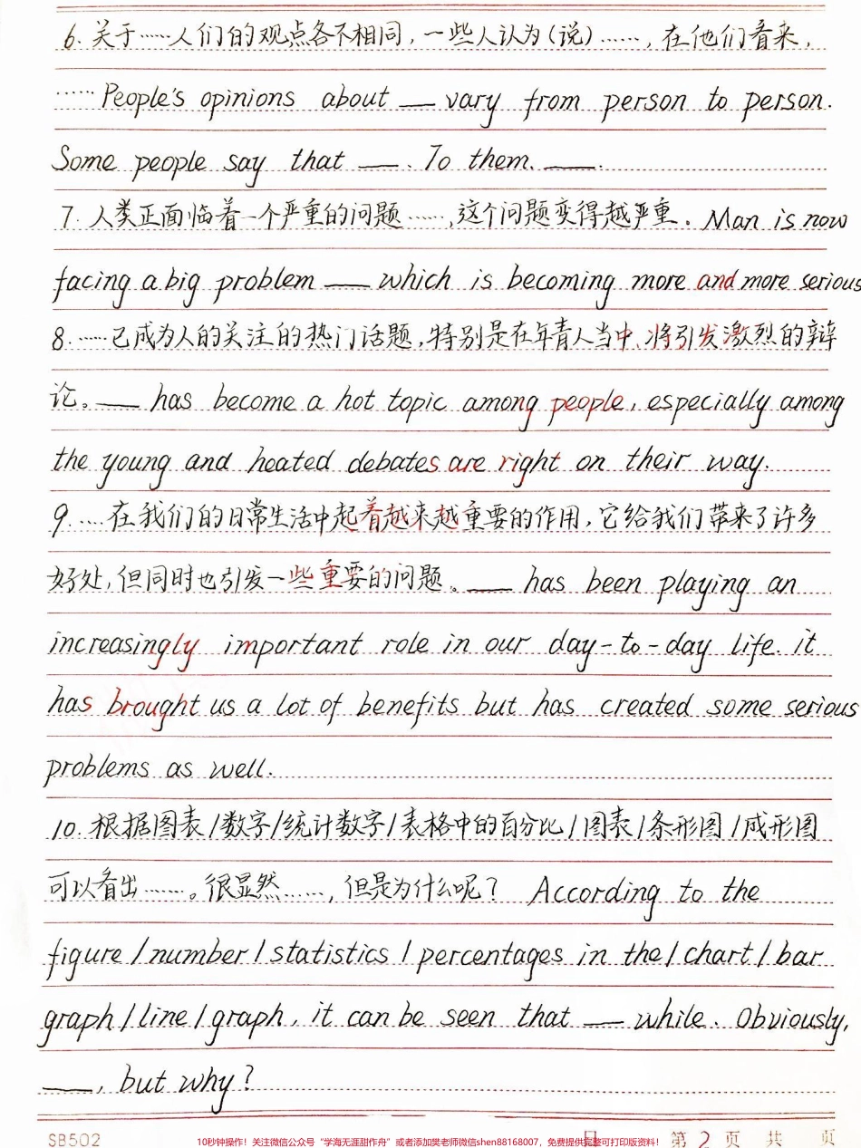 刷到了先存起来努力背熟写英语作文的时候可以直接套用#英语 #手写英文 #每天学习一点点.pdf_第2页