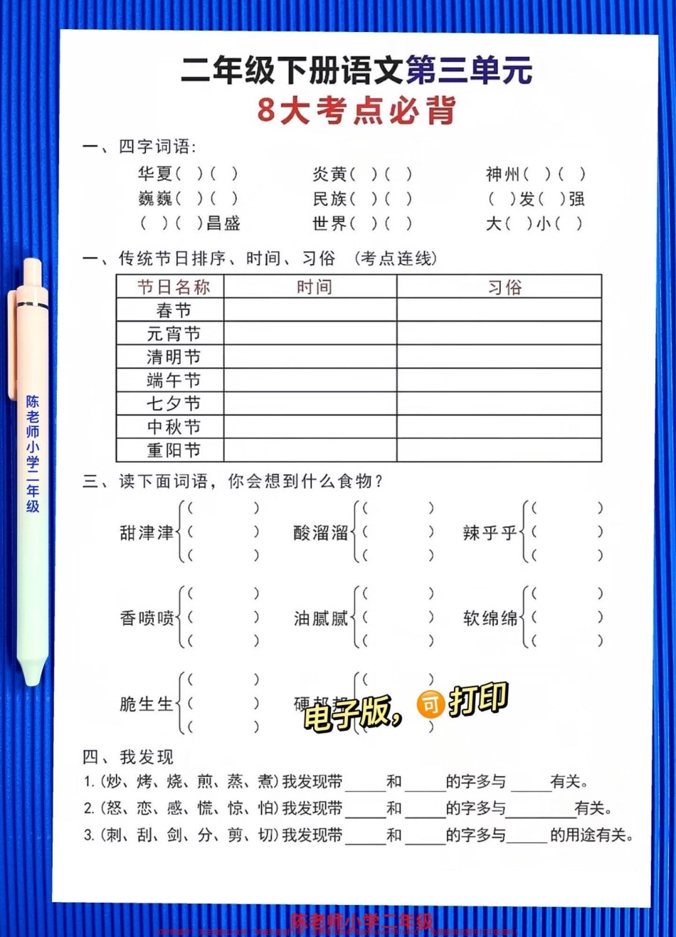 二年级下册语文第三单元八大考点归纳老师精心整理家长给孩子打印出来练一练吧#二年级语文下册 #小学语文必考知识点盘点 #学习资料分享 #知识点总结 #第三单元.pdf_第2页