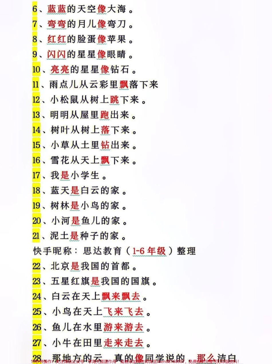 一年级上册语文必考课内仿写句子专项练习#家长收藏孩子受益 #教育 #小学知识点归纳 #每天学习一点点.pdf_第3页