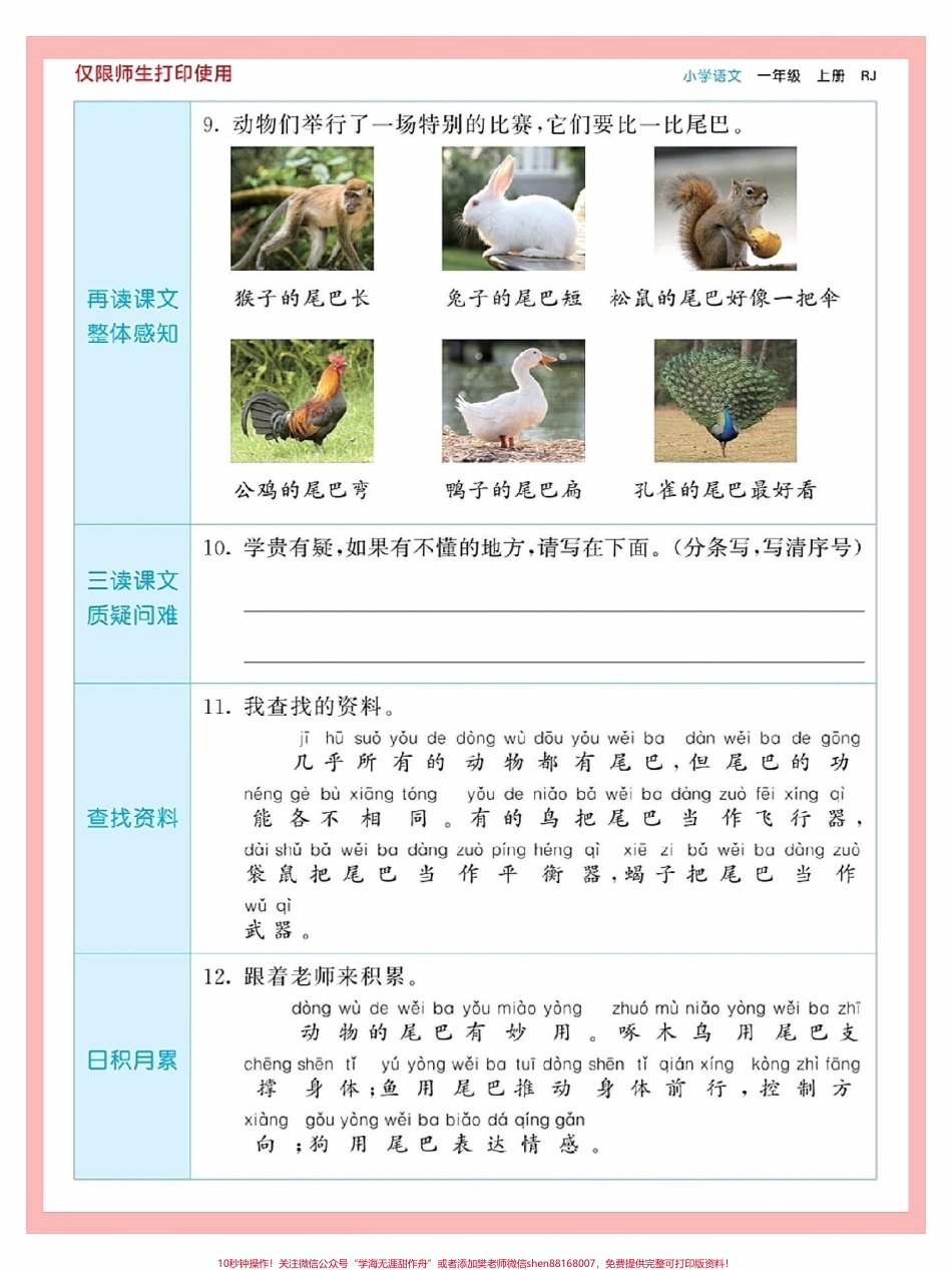 一年级语文上册基础知识一课一练理解总结#一年级语文上册 #一课一练 #每天学习一点点进步一点点 #偏旁部首识字 #笔画笔顺.pdf_第2页