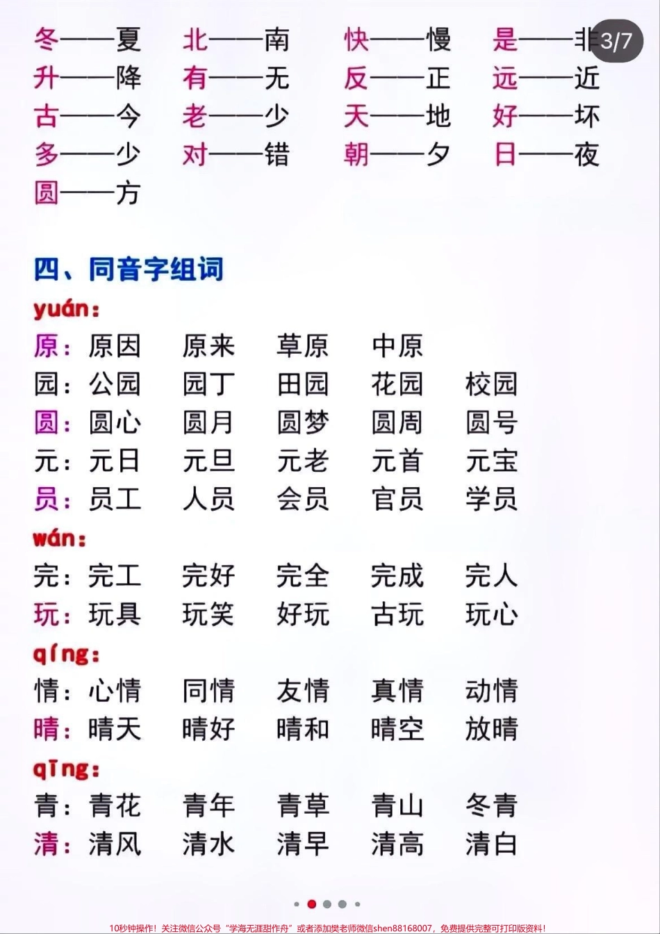 一年级重点知识点复习#关注我持续更新小学知识 #知识点总结 #一年级语文下册 #学习资料分享 #小学语文知识点 @抖音小助手.pdf_第3页