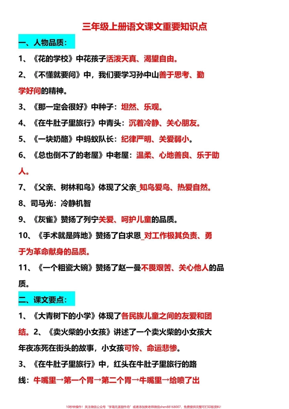 三年级上册课文重点内容归纳三年级上册数学语文重要知识点给同学们整理好了暑假抽空读一读背一背为开学打好基础#二升三 #三年级上册语文 #课文重点知识归纳.pdf_第1页
