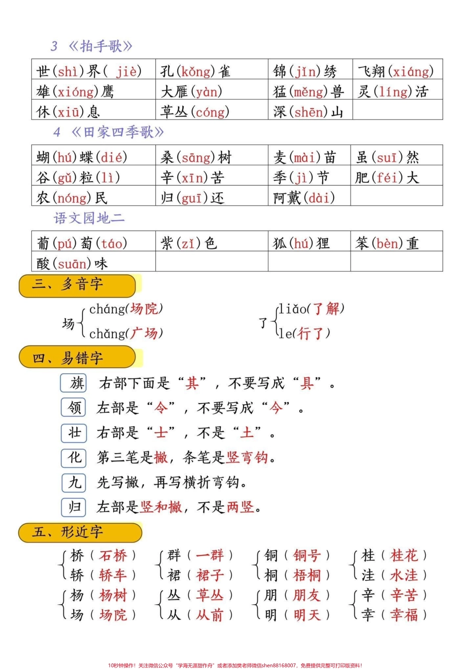 二年级语文上册第二单元重点知识总结‼️#二年级上册语文 #二年级 #图文种草机 #二年级语文上册#二年级语文上册知识归纳 @DOU+小助手.pdf_第2页