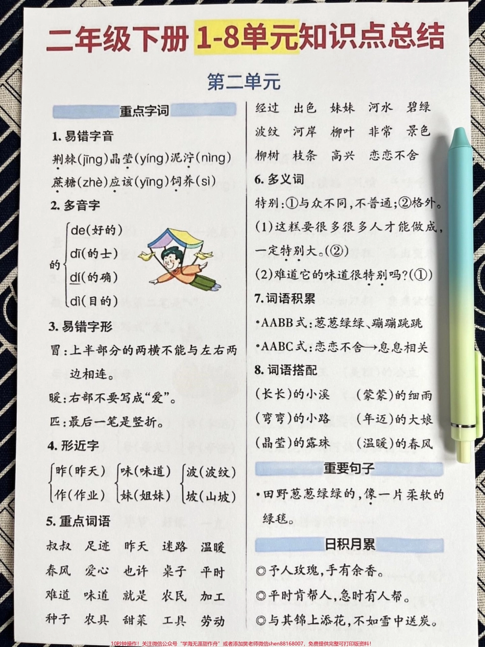 二年级语文下册全册重点归纳知识点共7页重点打印给孩子练习练习#二年级下册语文 #二年级 #二年级语文下册 #二年级下册 #小学语文.pdf_第3页