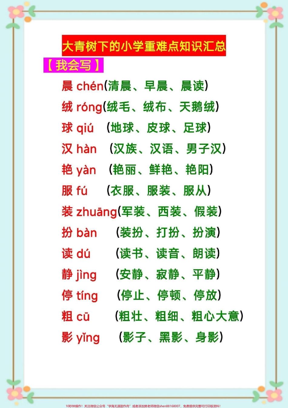 三年级语文知识点总结#三年级语文 #课堂笔记 #暑假预习 #三年级语文第一课大青树下的小学课堂笔记 #知识点总结 生字组词造句近反义词多音字词语搭配中心思想课后习题.pdf_第2页