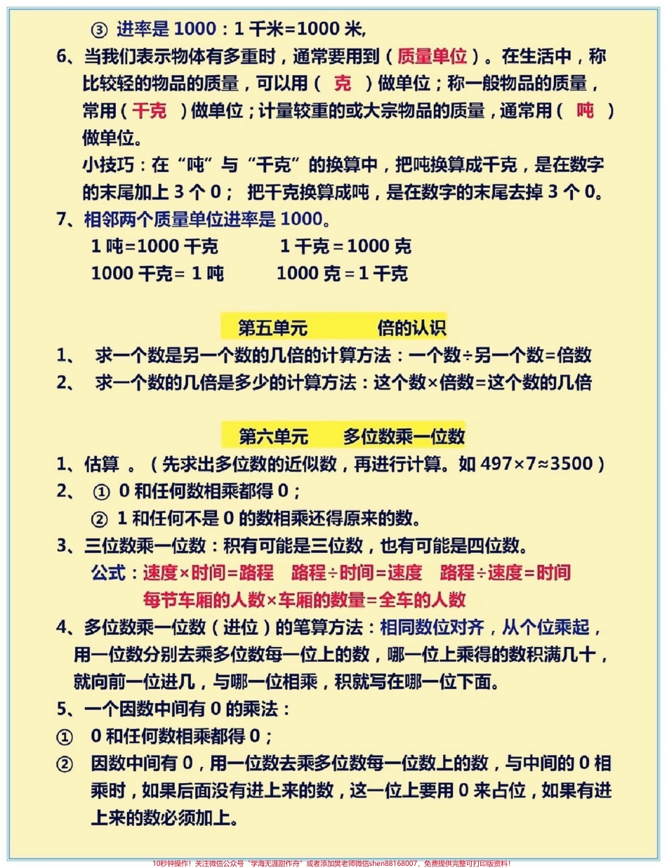 三年级上册数学知识点归纳总结#知识点总结 #学习资料分享 #三年级上册数学 #数学#数学知识点总结.pdf_第3页