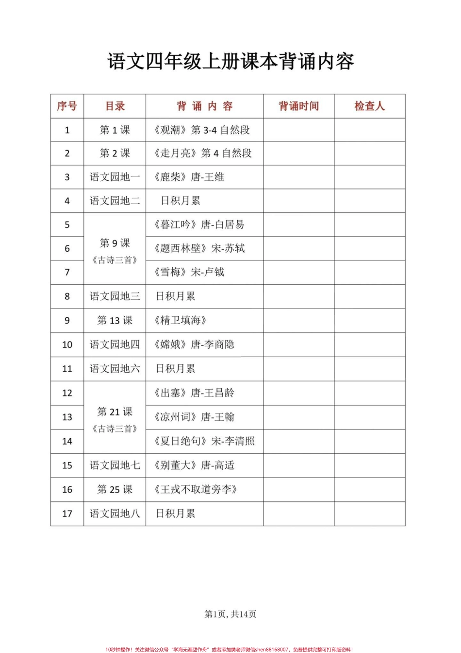 四年级上册语文背诵汇总四年级语文上册需要背诵的内容每天读读背背加深印象#四年级上册语文背诵#小学语文四年级上册 #四年级语文上册 #四年级语文上册重点知识总结 #语文 - 副本.pdf_第2页