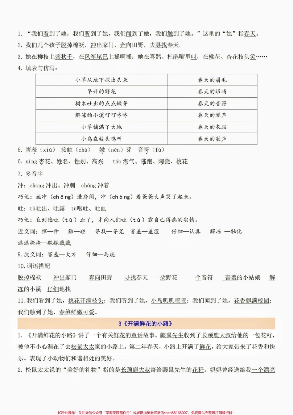 二年级语文下册第一单元自编考点梳理二年级语文下册第一单元自编考点梳理#二年级#二年级语文下册#知识分享 #家长收藏孩子受益 #单元测试卷.pdf_第3页