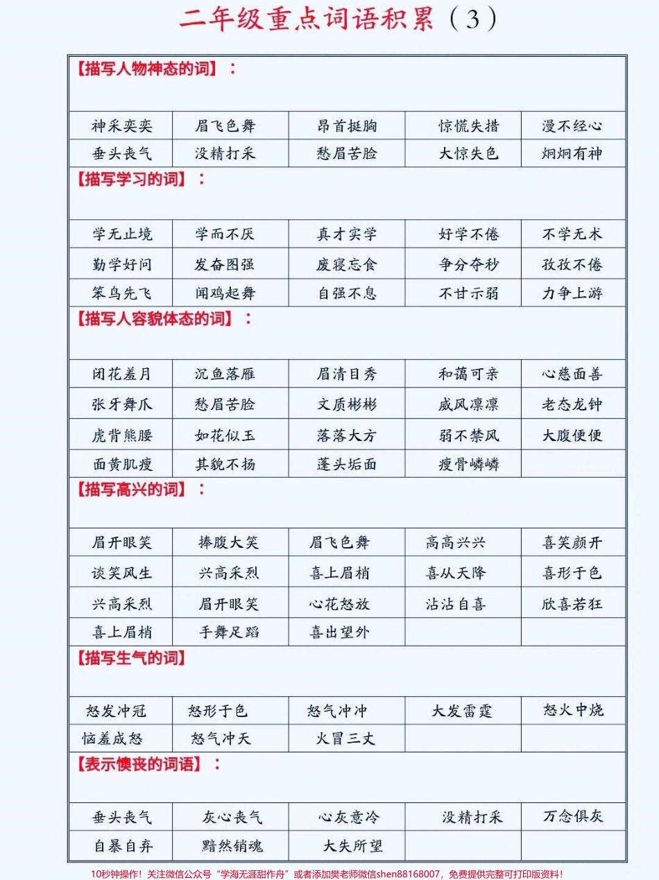 二年级语文重点词语积累二年级语文重点词语积累#二年级语文 #词语积累 #家长收藏孩子受益 #知识分享 #小学语文知识点.pdf_第2页