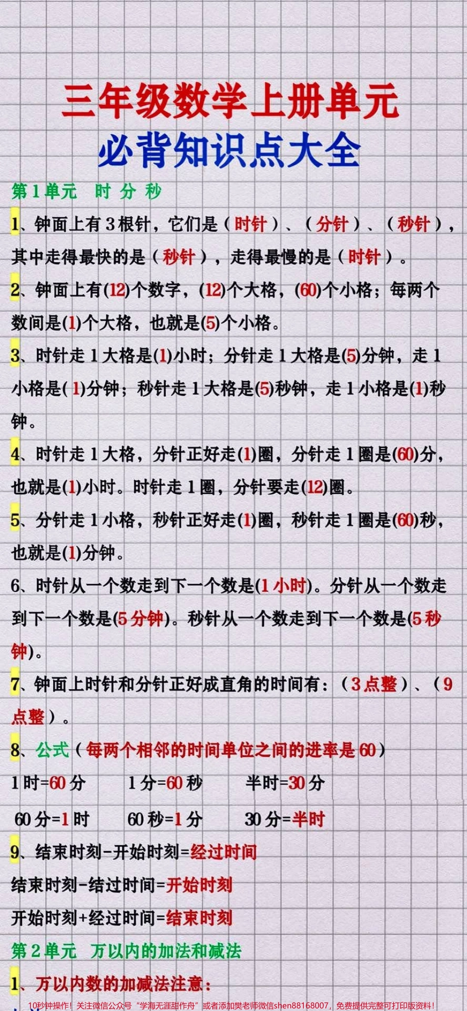 三年级上册数学必背知识大盘点老师要求必须掌握熟记#知识点总结 #数学学习方法和技巧 #学习 #三年级上册数学.pdf_第1页