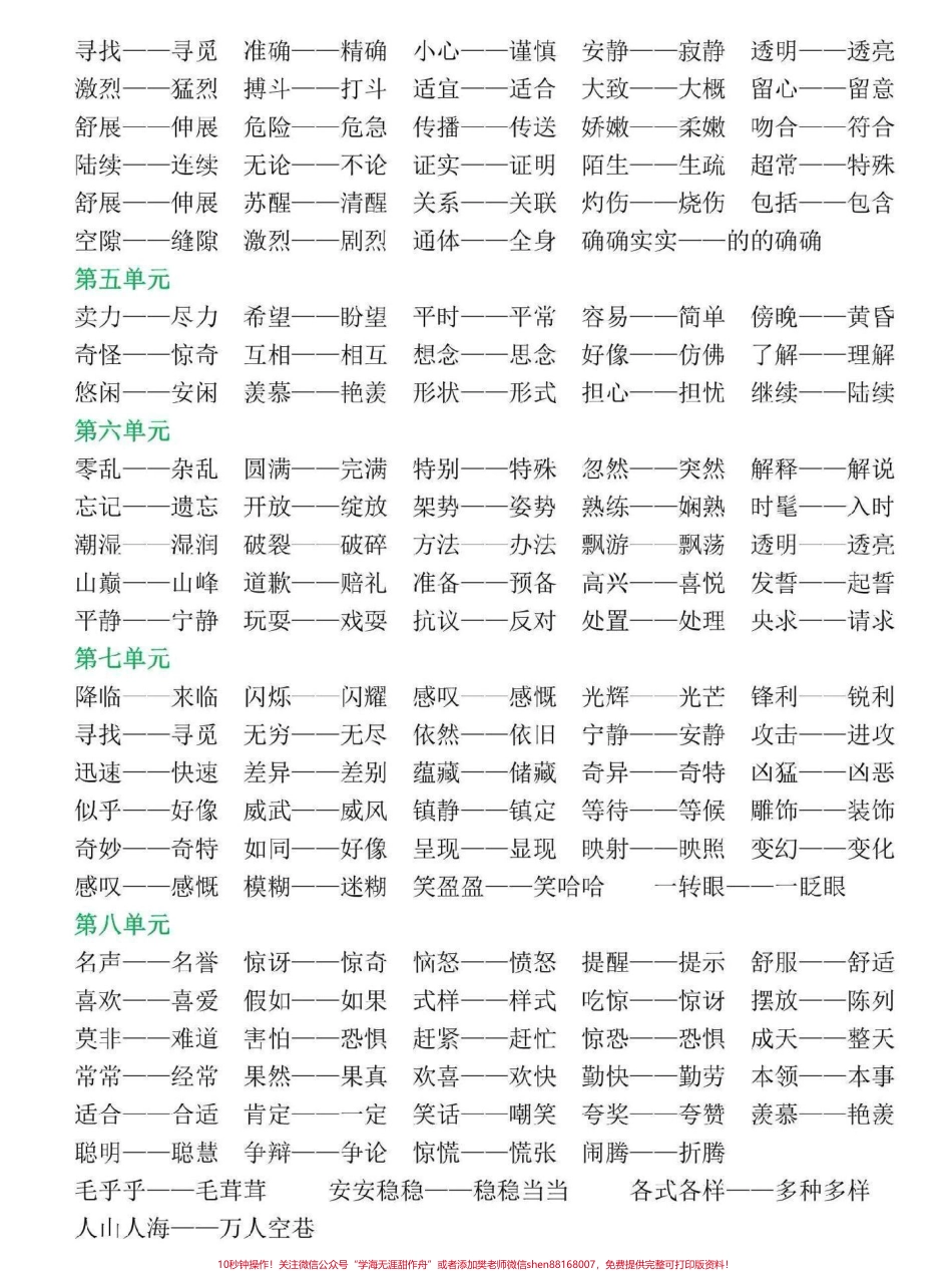 三年级语文下册近义词反义词大全三年级下册语文全册近反义词一网打尽分类学习#三年级语文 #三年级 #家长收藏孩子受益 #三年级语文下册 #三年级下册语文.pdf_第2页
