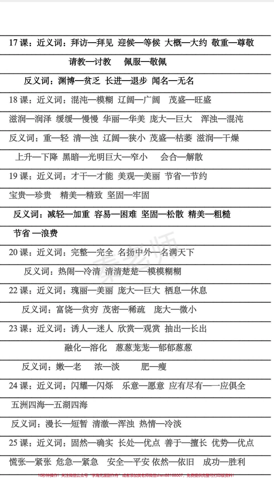 四年级上册近义词反义词#四年级上册语文 #必考考点 #电子版学习资料 #知识推荐官 #好好学习天天向上 期中期末必考题易错题@抖音小助手 @抖音创作者中心 @抖音热点宝.pdf_第3页