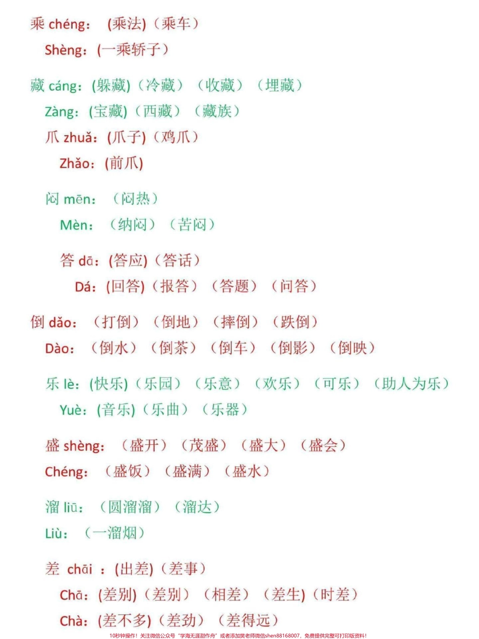 三年级上册语文必考重点多音字组词期末匆匆结束很多没来得及考试没来得及复习这份多音字组词家长打印给孩子熟记打牢基础#三年级 #家长收藏孩子受益 #三年级上册 #三年级语文重点归纳 #热门.pdf_第3页
