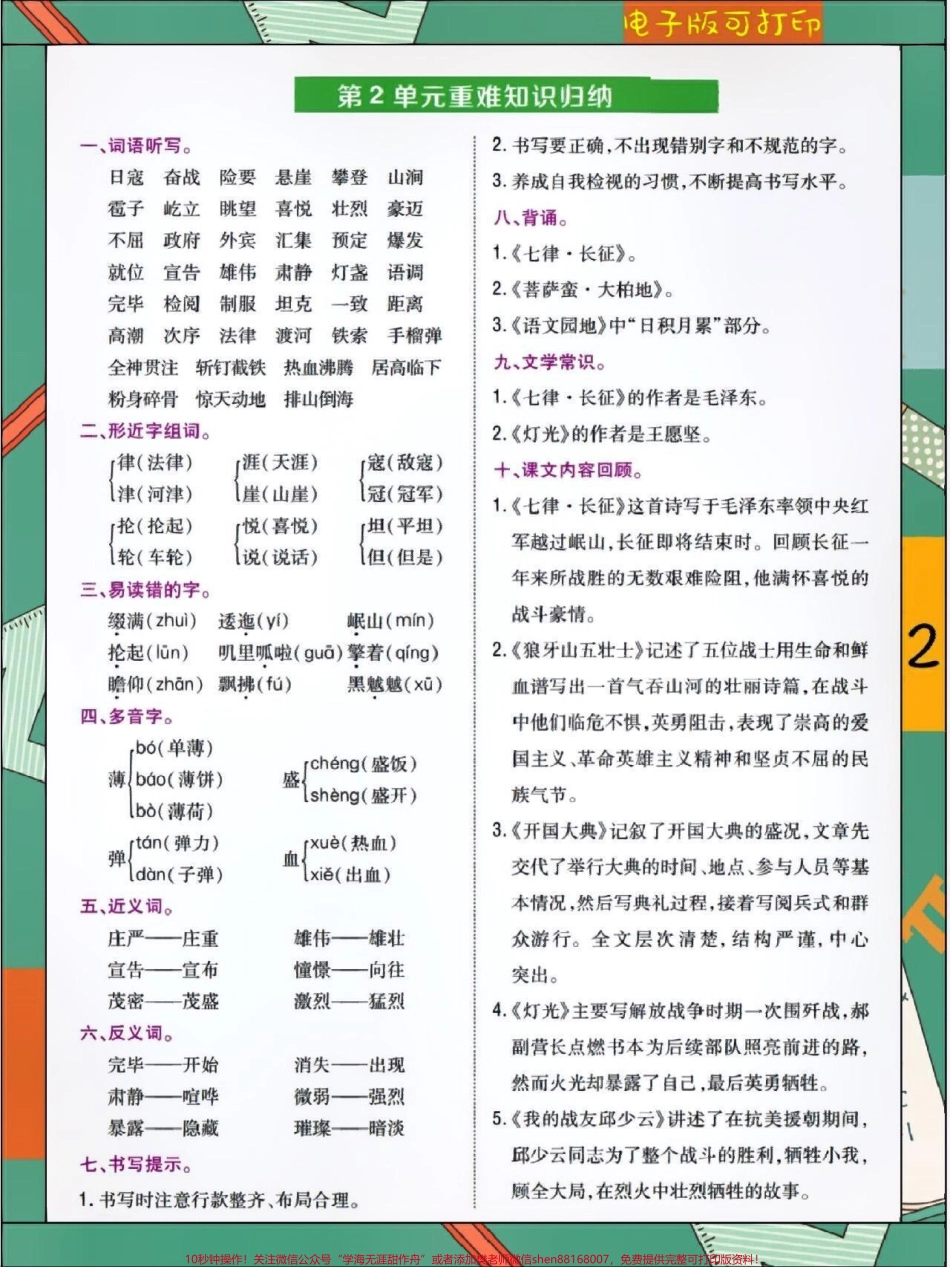 小学6年级语文上册重难点知识归纳#关注我持续更新小学知识 #知识点总结 #学习资料分享 #小学语文必考知识点盘点 #六年级 @抖音小助手 @抖音创作者中心 @抖音热点宝.pdf_第2页