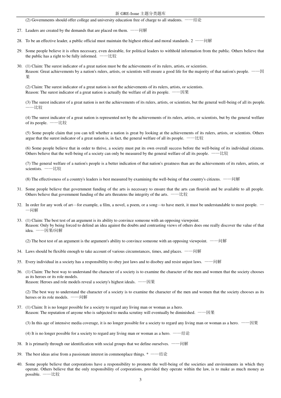 新 GRE-Issue 主题分类题库.pdf_第3页