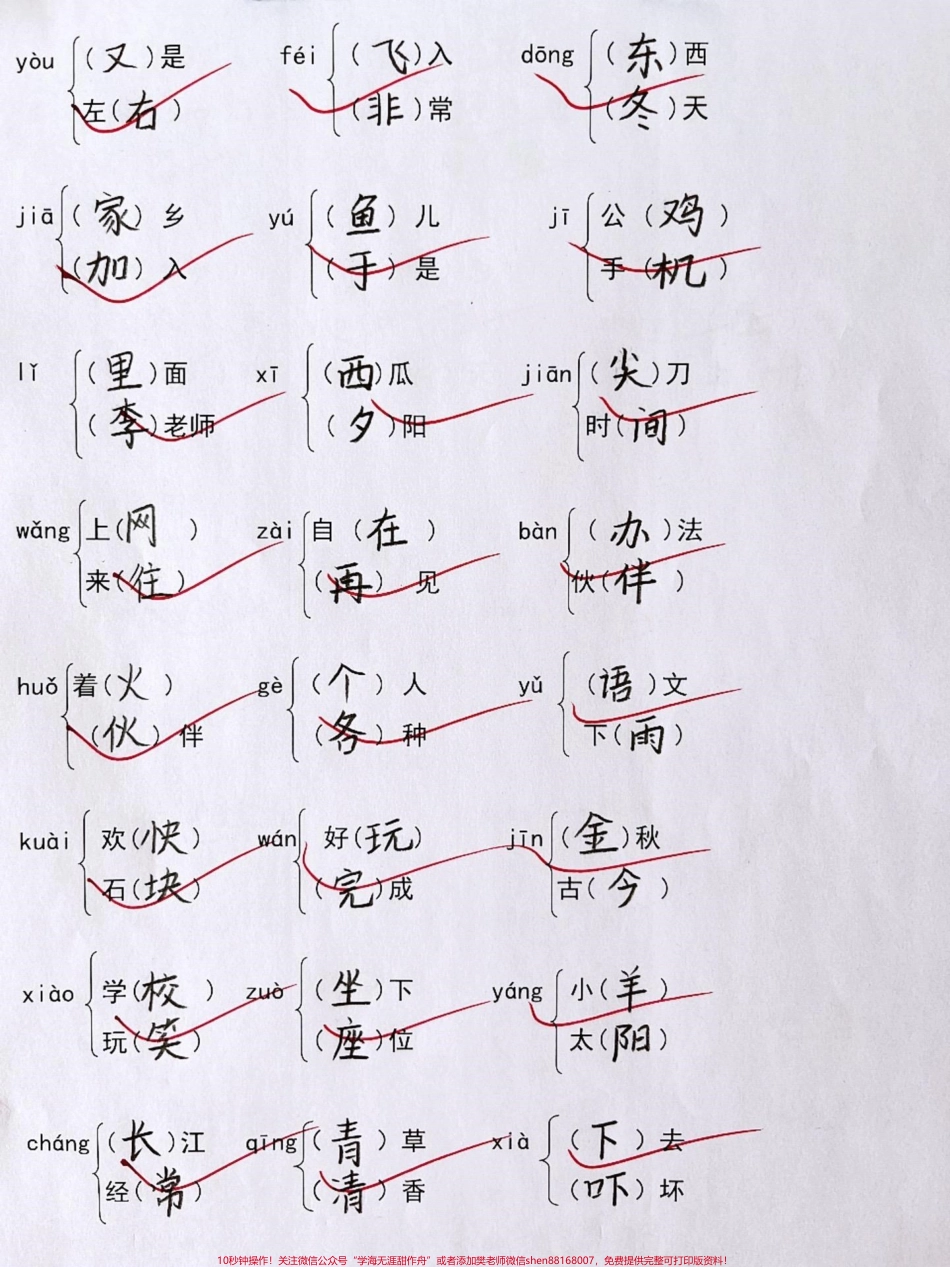 一年级下册1-8单元同音字多音字组词汇总#一年级语文 #家长收藏孩子受益 #知识分享 #小学语文 #语文.pdf_第3页