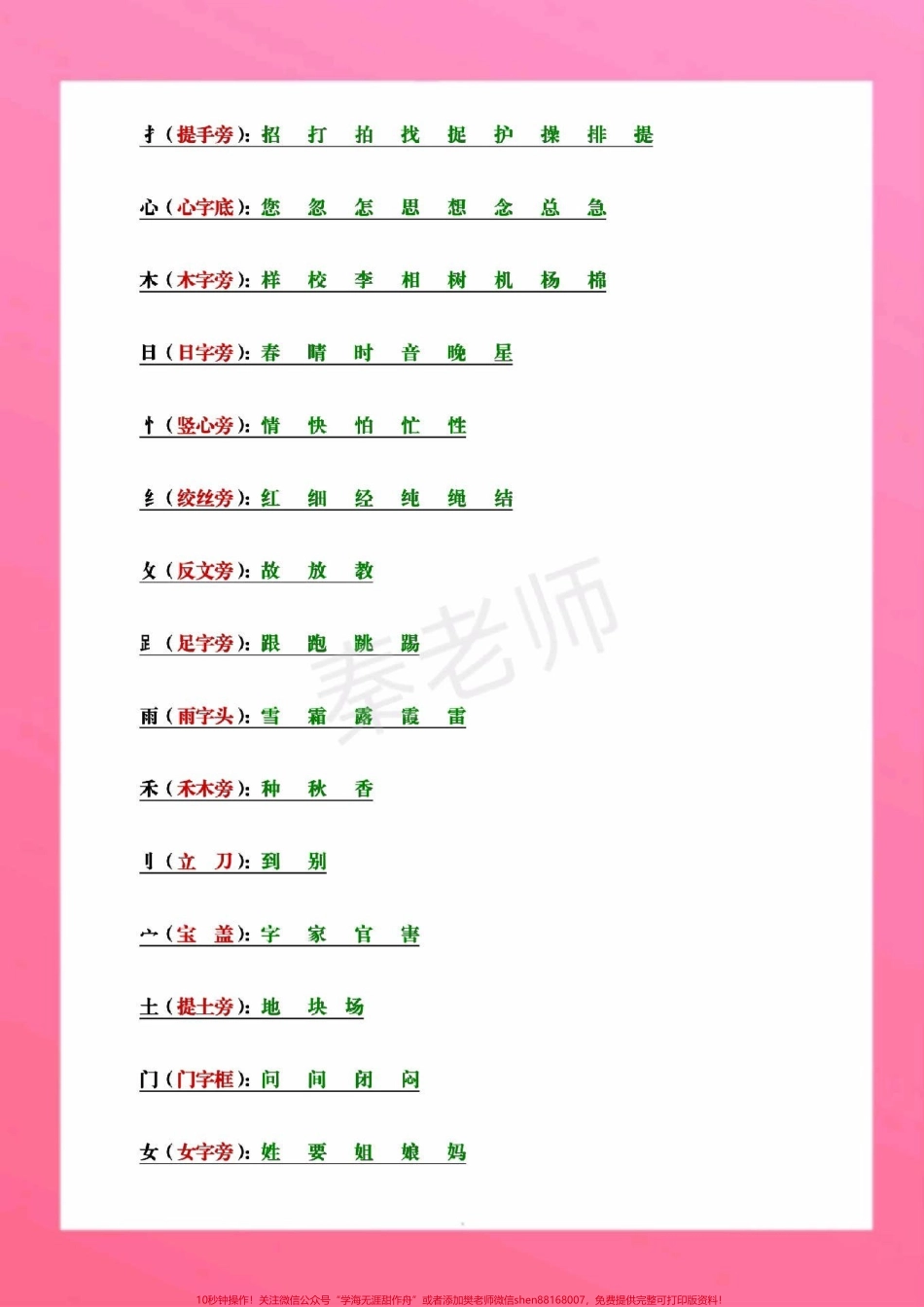 一年级上册语文偏方部首量词#一年级语文#期末考试#必考考点 #偏旁部首#量词歌电子版学习资料@抖音小助手 @抖音创作者中心 @抖音热点宝.pdf_第3页