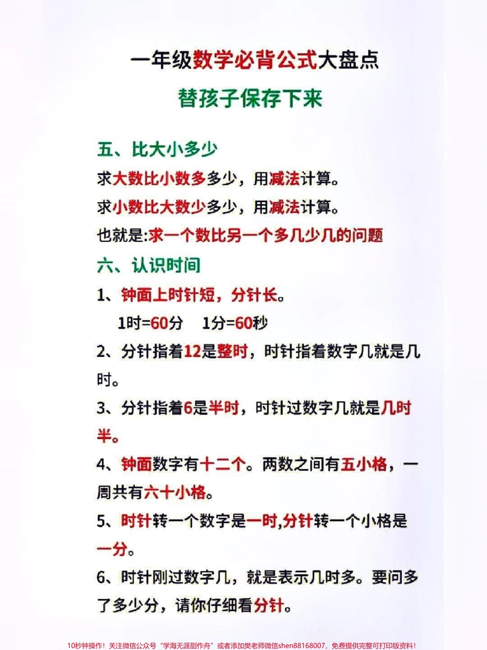 一年级数学必背公式大盘点替孩子们收藏保存吧#家长收藏孩子受益 #小学知识点归纳 #学习 #知识点总结 #一年级数学题.pdf_第2页