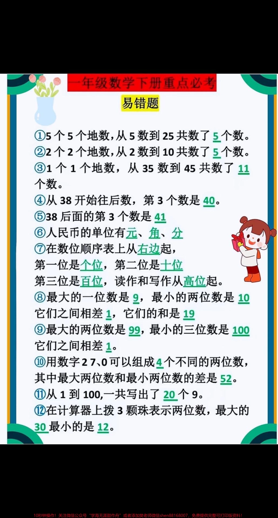 一年级数学下册重点必考易错应用题练习#每天学习一点点 #教育 #小学语文 #知识点总结 #小学数学.pdf_第1页