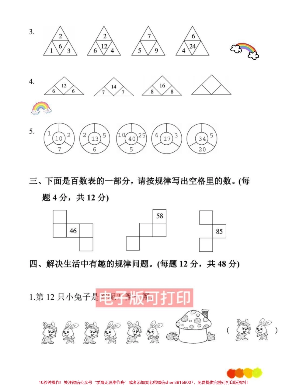 一年级下册数学重点有趣的数的规律专项练习一年级下册数学重点有趣的数的规律专项练习找规律画一画填一填#一年级下册 #寒假计划 #一年级数学题 #数图形题答题技巧 #找规律填数.pdf_第2页