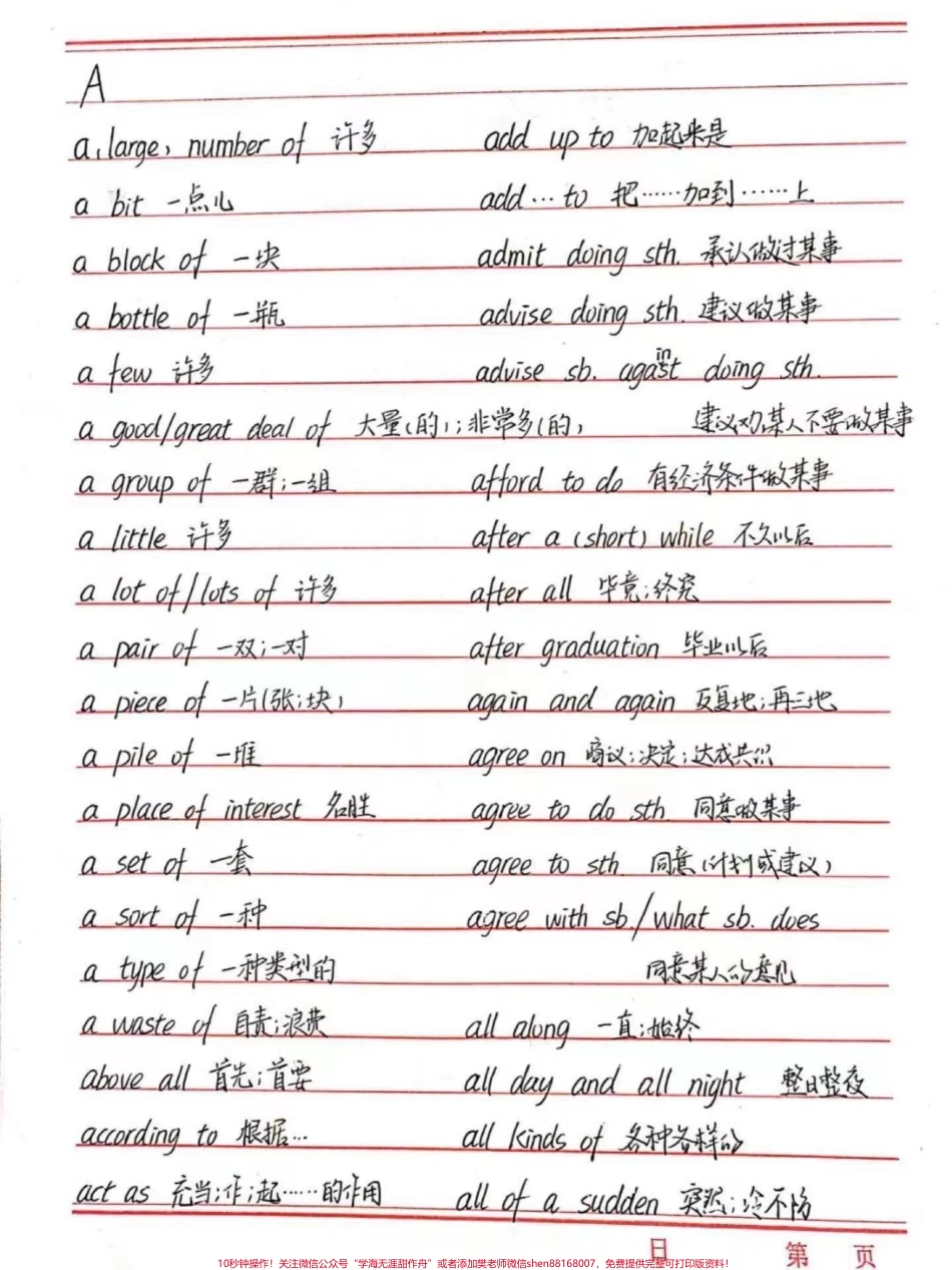 英语这科经常考的单词给你们整理好了直接背这次期末必须拿个好成绩#英语 #每天学习一点点 #英语单词 #背单词 #知识领航者.pdf_第1页