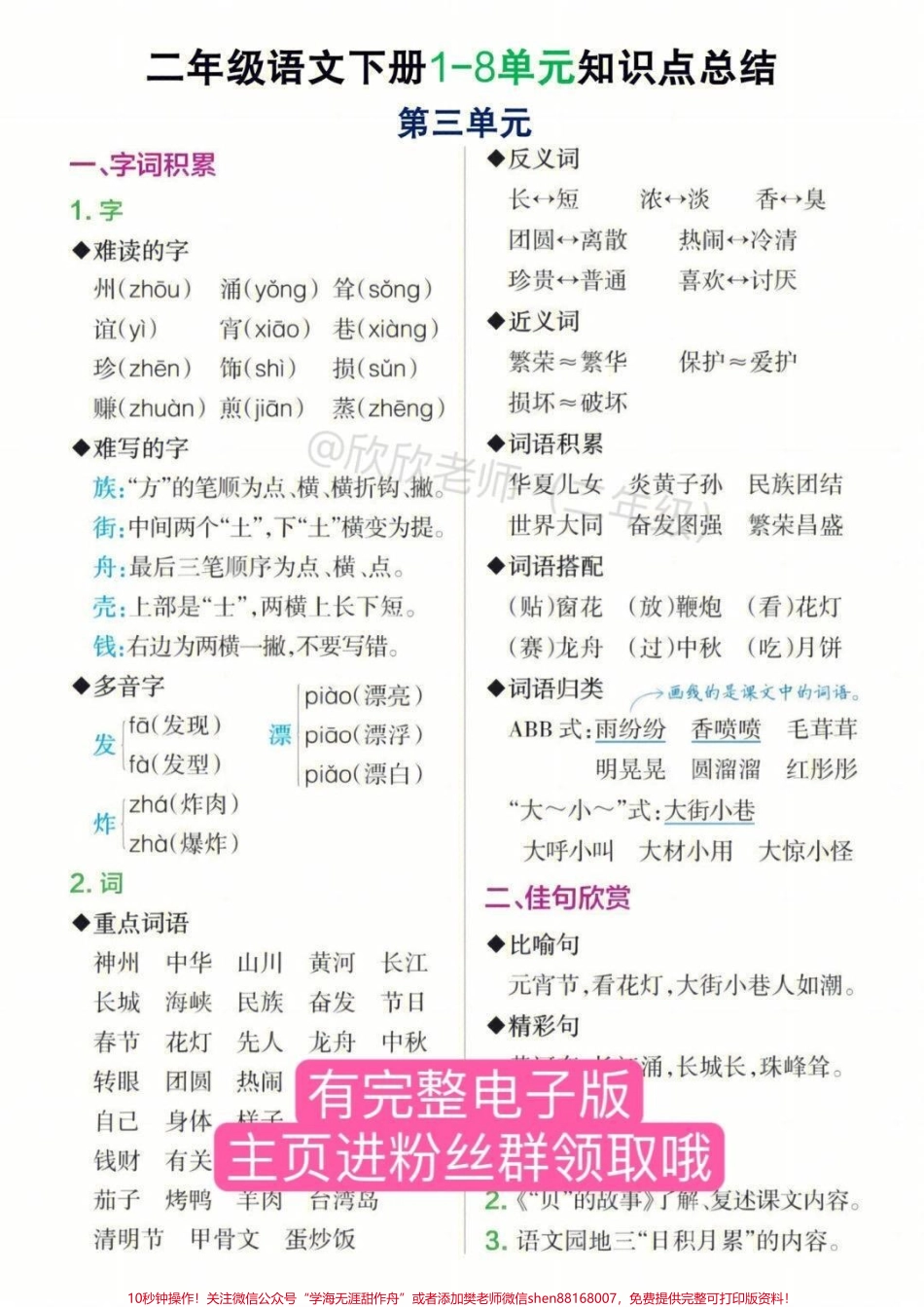 二年级语文下册 必考知识点总结#二年级 #寒假充电计划 #二年级语文 #寒假来了#家长收藏孩子受益.pdf_第3页