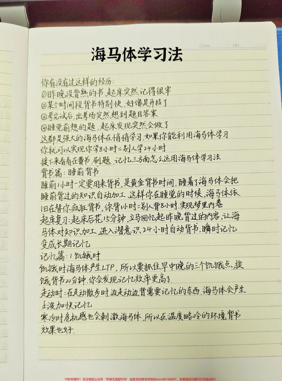 方法不对努力白费不愧是央视强推的海马体学习法！#海马体 #每天学习一点点 #图文伙伴计划.pdf_第1页