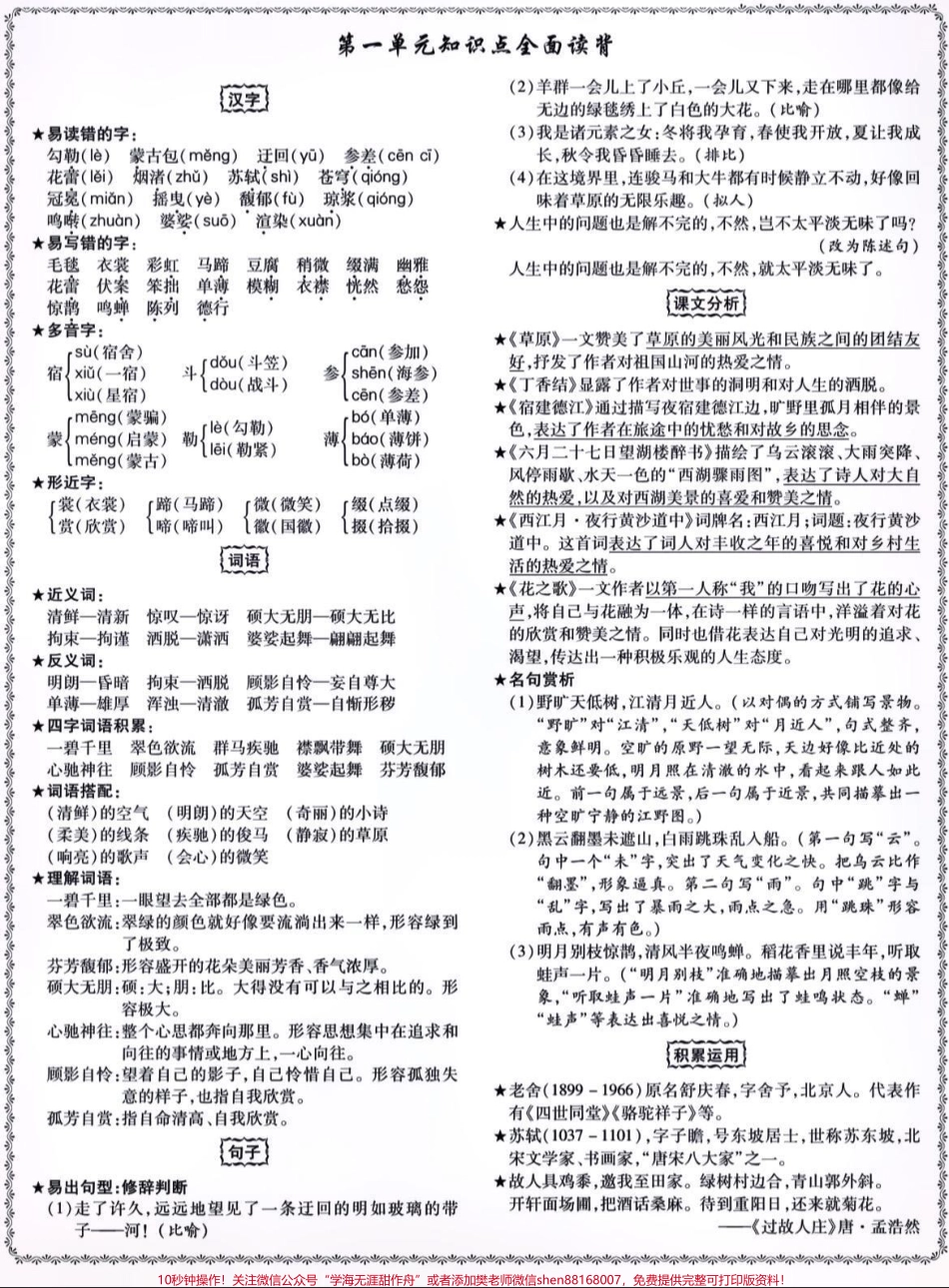 六年级语文上册知识点总结#关注我持续更新小学知识 #知识点总结 #小学语文 #小学语文必考知识点盘点 #期末复习 @抖音小助手 @抖音创作者中心 @抖音热点宝 @抖音广告助手.pdf_第1页
