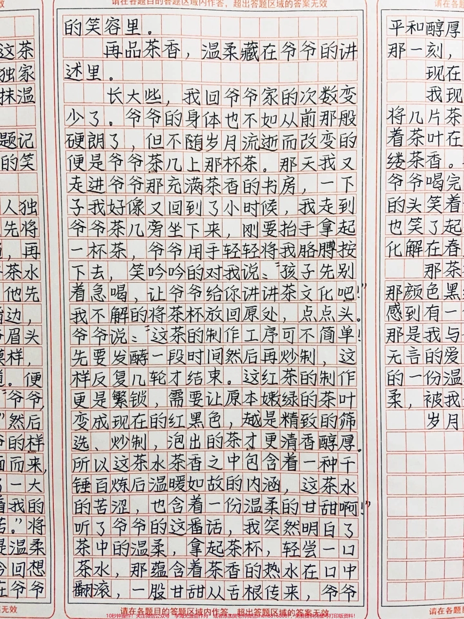 这篇作文太优秀了！《温柔藏在时光里》缕缕茶香在屋中氤氲着这茶香不随时光消逝而消散被我独家珍藏于记忆中成为心中的一抹温柔#作文 #图文伙伴计划 #抖音图文来了.pdf_第2页