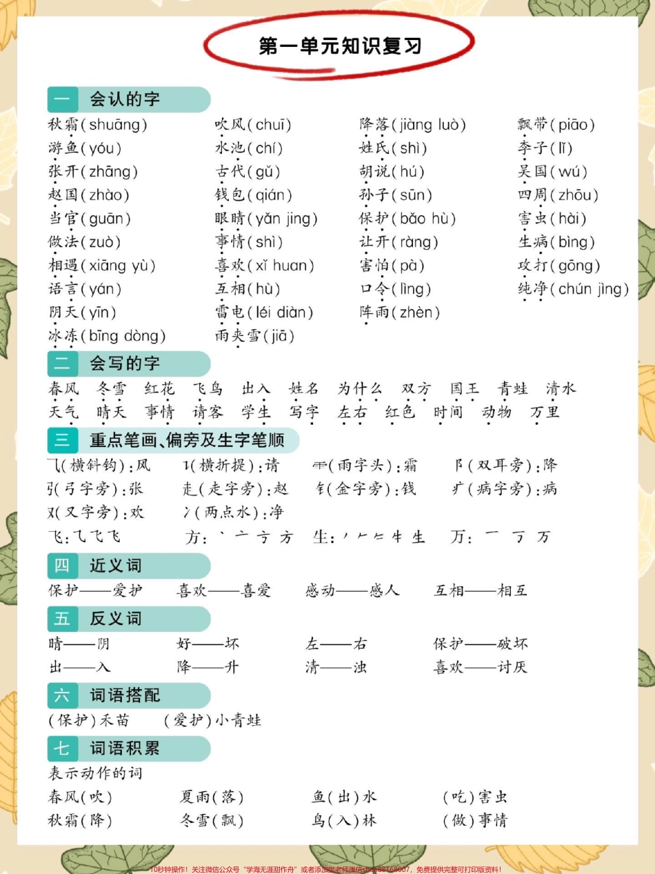 一年级语文下册期末考点汇总#期末试卷 #一年级语文下册 #必考考点 #一年级重点知识归纳 #知识点总结.pdf_第2页