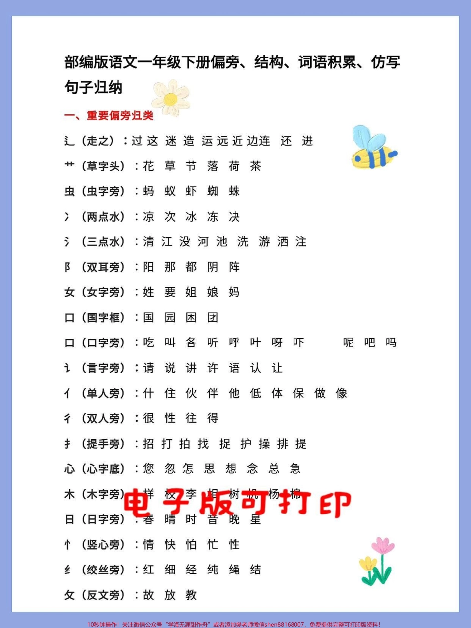 一年级语文下册形近字多音字偏旁部首组词造句常用词语累积#一年级语文下册 #小学语文知识点 #形近字 #偏旁部首#多音字积累.pdf_第1页