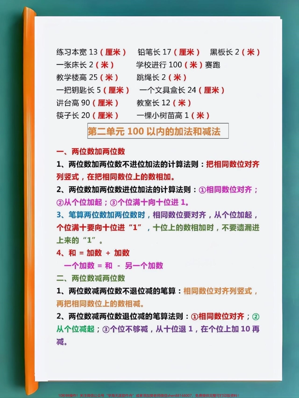 注意了‼️二年级上册数学预习知识点总结很多家长不知道怎么给孩子总结也抓不住重点这份6页重难点汇总暑假一定要让孩子多学习多理解❗️#一升二 #二年级上册数学#长度单位 #表内乘法 #人类高质量暑假 @DOU+小助手.pdf_第3页