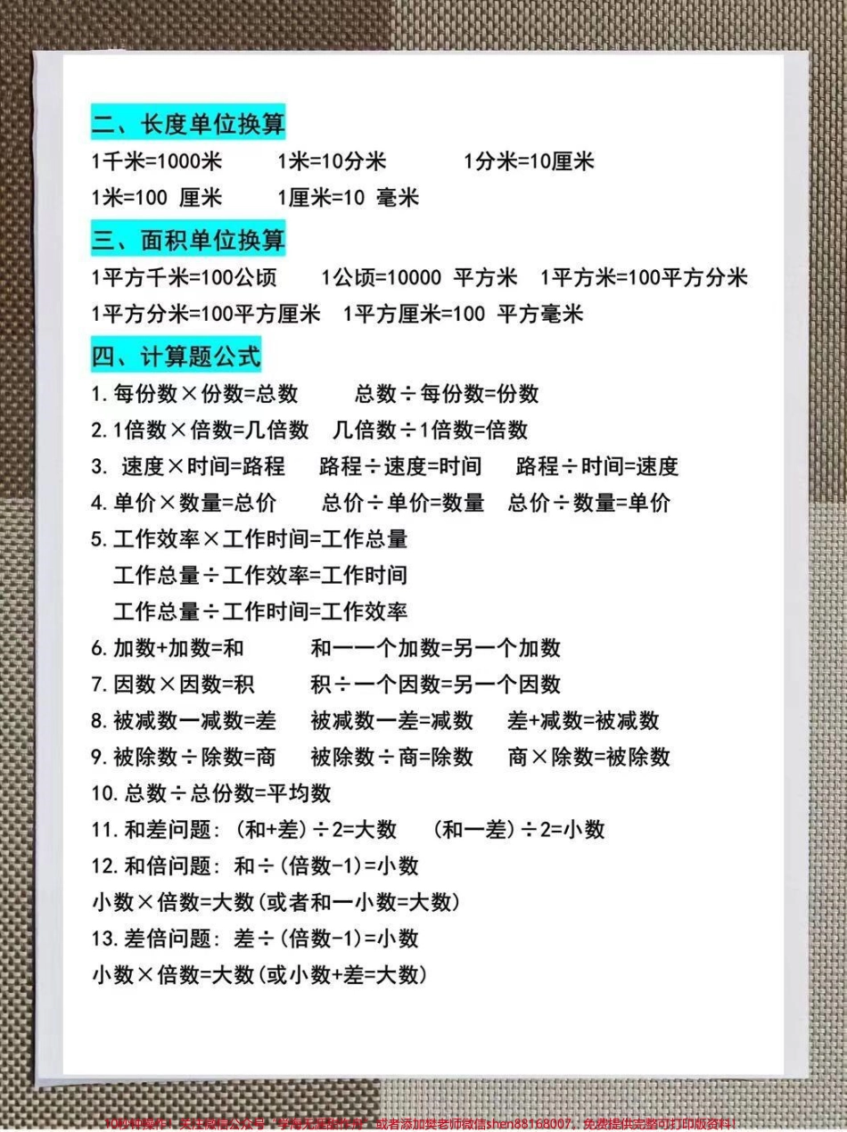 小学五年级上册必备数学公式和重点预习整理了一份五年级必备数学公式大全和数学重点预习公式趁着暑假赶紧打印给孩子提前预习熟背吧！！#暑假充电计划 #暑假预习 #四升五暑假计划#五年级上册数学 #知识点总结.pdf_第2页