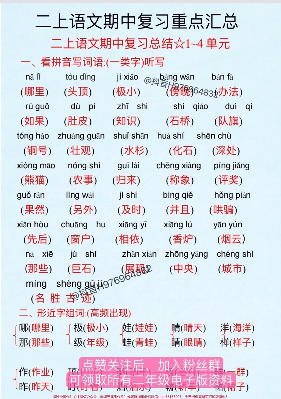 二年级语文上册期中复习重点汇总可作为期中考前后查漏补缺快打印出来给孩子读一读吧#二年级 #二年级上册语文 #家长收藏孩子受益 #期中考前复习 #二年级语文.pdf_第2页