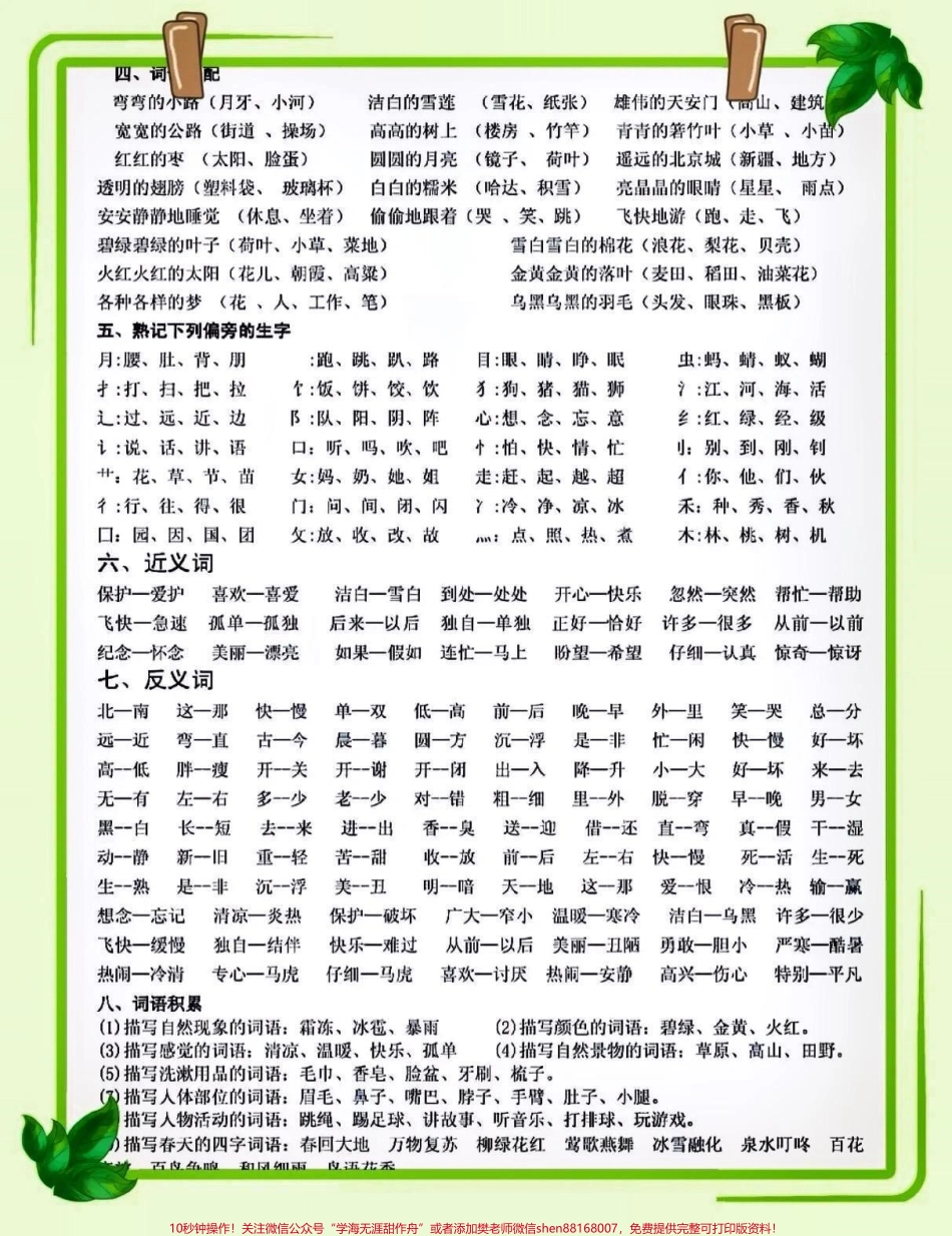 一年级下册语文复习资料#关注我持续更新小学知识 #知识点总结 #小学语文知识点 #学习资料分享 #一年级重点知识归纳 @抖音小助手 @抖音来客官方助推官 @抖音热点.pdf_第2页